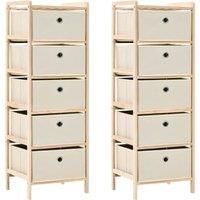 1/2 Storage Shelving Rack Stand Cabinet Drawer Unit 3/5 Baskets Cedar Wood Beige