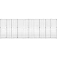 vidaXL Gabion Wall with Covers Outdoor Garden Patio Backyard Retaining Stone Basket Fence Panel Cage Barrier Galvanised Steel 600x30cm