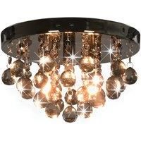 Ceiling Lamp with Smoky Beads Round G9 Hanging Light Pendant Light vidaXL