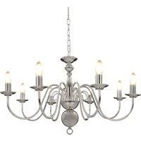 vidaXL Chandelier Silver 8 x E14 Bulbs