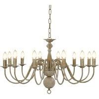 vidaXL Chandelier Antique White Featuring 12 E14 Bulb Bases - Elegant Metal Chandelier for Living Room, Dining Room and Bedroom