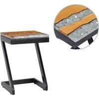 vidaXL Coffee Table - Solid Teak and Mango Wood with Z-leg Design and Polyresin Decoration, Fully Handmade