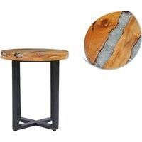 Solid Teak Wood and Polyresin Coffee Table Home Couch Side End vidaXL
