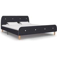 vidaXL King Size Bed Frame in Dark Grey Fabric - Classic, Durable & Easy to Clean