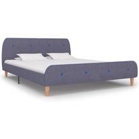 vidaXL Bed Frame without Mattress Light Grey Fabric 150x200 cm King Size