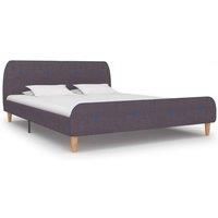 vidaXL Bed Frame without Mattress Taupe Fabric 150x200 cm King Size