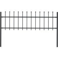 Vidaxl Garden Fence With Spear Top Steel 1 7X0 6 M Black