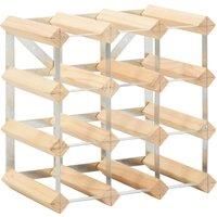 vidaXL Wine Rack for 12 Bottles Solid Pinewood