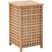 Solid Walnut Wood Laundry Chest Indoor Natural Removable Storage Boxes vidaXL