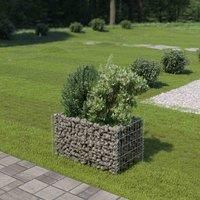 vidaXL Gabion Raised Bed Galvanised Steel 90x50x50cm