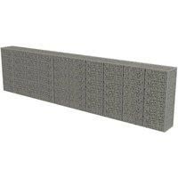 vidaXL Gabion Wall with Covers - Galvanised Steel - 600x50x150 cm - Weather-Resistant - Rustproof - Easy to Assemble - High Load Capacity - Expandable Design - Silver
