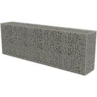 Gabion Wall with Covers Outdoor Garden Stone Basket Galvanised Steel vidaXL