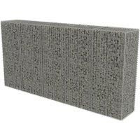 Gabion Wall with Covers Galvanised Steel Patio Stone Basket Multi Sizes vidaXL