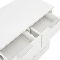 vidaXL High Gloss White Engineered Wood Sideboard - 8-Drawer Storage Cabinet/Organiser Stand for Living Room, Bedroom, Office