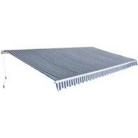 Vidaxl Folding Awning Manual Operated 600 Cm Blue White