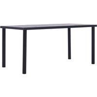 vidaXL Dining Table Black and Concrete Grey 160x80x75 cm MDF