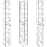 Vidaxl Gabion Baskets 3 Pcs Galvanised Steel 25X25X197 Cm