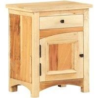 vidaXL Bedside Cabinet - Mid-Century Design, Handcrafted with Solid Reclaimed Wood and Mango Wood, With Drawer and Door