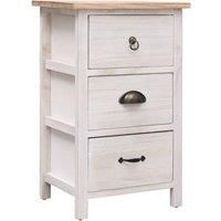 vidaXL Side Cabinet, Paulownia Wood Construction, 3 Large Drawers, Dual-Colour Design - Ideal for Living Room, Bedroom or Office Space