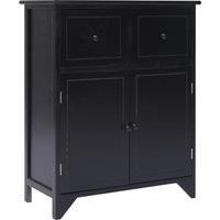vidaXL Side Cabinet Black 60x30x75 cm Paulownia Wood