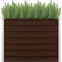 Vidaxl Raised Garden Bed Brown 100x100x77cm Galvanised Steel
