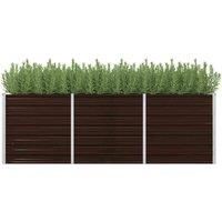 Raised Garden Bed Outdoor Planter Flower Box Brown Galvanised Steel vidaXL