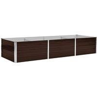 Vidaxl Garden Raised Bed Brown 240x80x45cm Galvanised Steel
