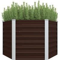 Vidaxl Garden Raised Bed Brown 129x129x77cm Galvanised Steel