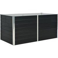 Raised Garden Bed Galvanised Steel Anthracite Outdoor Patio Planter Pot vidaXL