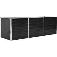 Raised Garden Bed Galvanised Steel Anthracite Outdoor Patio Planter Pot vidaXL