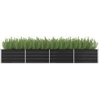 Raised Garden Bed Galvanised Steel Anthracite Outdoor Patio Planter Pot vidaXL