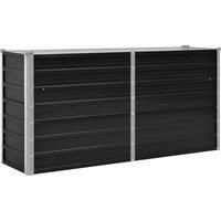 vidaXL Raised Garden Bed -Galvanized Steel Planter, Anthracite Large Outdoor Pot for Planting, Vegetables, and Flowers, Weather Resistant and DIY Friendly