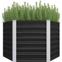 Garden Raised Bed Galvanised Steel 129x129x77 cm Grey