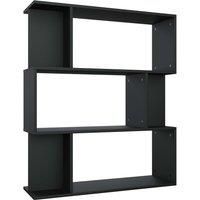 Book Cabinet/Room Divider Black 80x24x96 cm Engineered Wood
