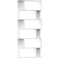 vidaXL Book Cabinet/Room Divider - Engineered Wood - White - Multi-Purpose with Ample Storage - 80x24x192 cm Ideal for Living Room, Bedroom or Office.