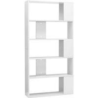 vidaXL Book Cabinet room Divider High Gloss White 80x24x159 cm Engineered Wood, White