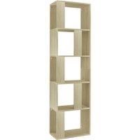 vidaXL Book Cabinet/Room Divider with 5 Large Compartments Chipboard Book Stand Highboard Office Cabinet Bookshelves File Cabinet Sonoma Oak