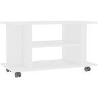 Vidaxl Tv Cabinet With Castors White 80X40X40 Cm Engineered Wood