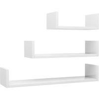 Wall Display Shelf Floating Rack Hanging Shelf Engineered Wood 3 pcs vidaXL