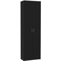Vidaxl Office Cabinet Black 60X32X190 Cm Engineered Wood