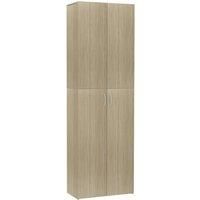 vidaXL Office Cabinet with 5 Shelves Filing Folder Cabinet Storage Organiser Unit Cupboard Furniture Sonoma Oak 60x32x190cm Chipboard