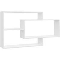 vidaXL Floating Wall Shelf Unit for Bedroom, Living Room, Hallway, and Office - High Gloss White