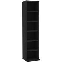 vidaXL CD Cabinet Living Room Records Media Storage Display Shelf Organiser Unit Case Cupboard Furniture Black 21x20x88cm Chipboard
