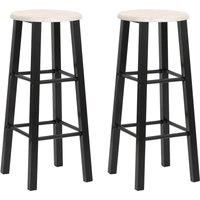 vidaXL 2X Bar Stools Modern Home Bar Restaurant Kitchen Dinner Seats Stools Chairs Counter Stools Dining Room Bar Furniture Black MDF