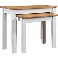 2x Solid Pine Wood Nesting Tables Couch Side Coffee Table Multi Colours vidaXL