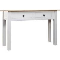 vidaXL Console Table White 110x40x72 cm Solid Pine Wood Panama Range