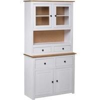 vidaXL Highboard White 93x40.5x180 cm Solid Pine Panama Range