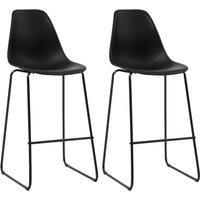 vidaXL Bar Chairs 2 pcs Black Plastic