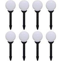 vidaXL 8X Outdoor Pathway Lamps LED with Ground Spike Weather Resistance Decorative Outdoor Patios Paths Yard Garden Solar Lamp 15cm