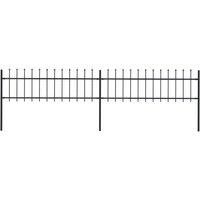 Vidaxl Garden Fence With Spear Top Steel 3 4X0 6 M Black